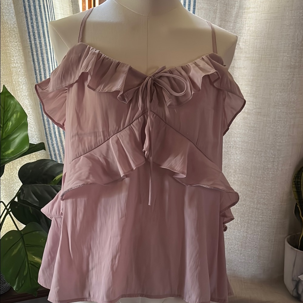 Elegant Pink Ruffle Top